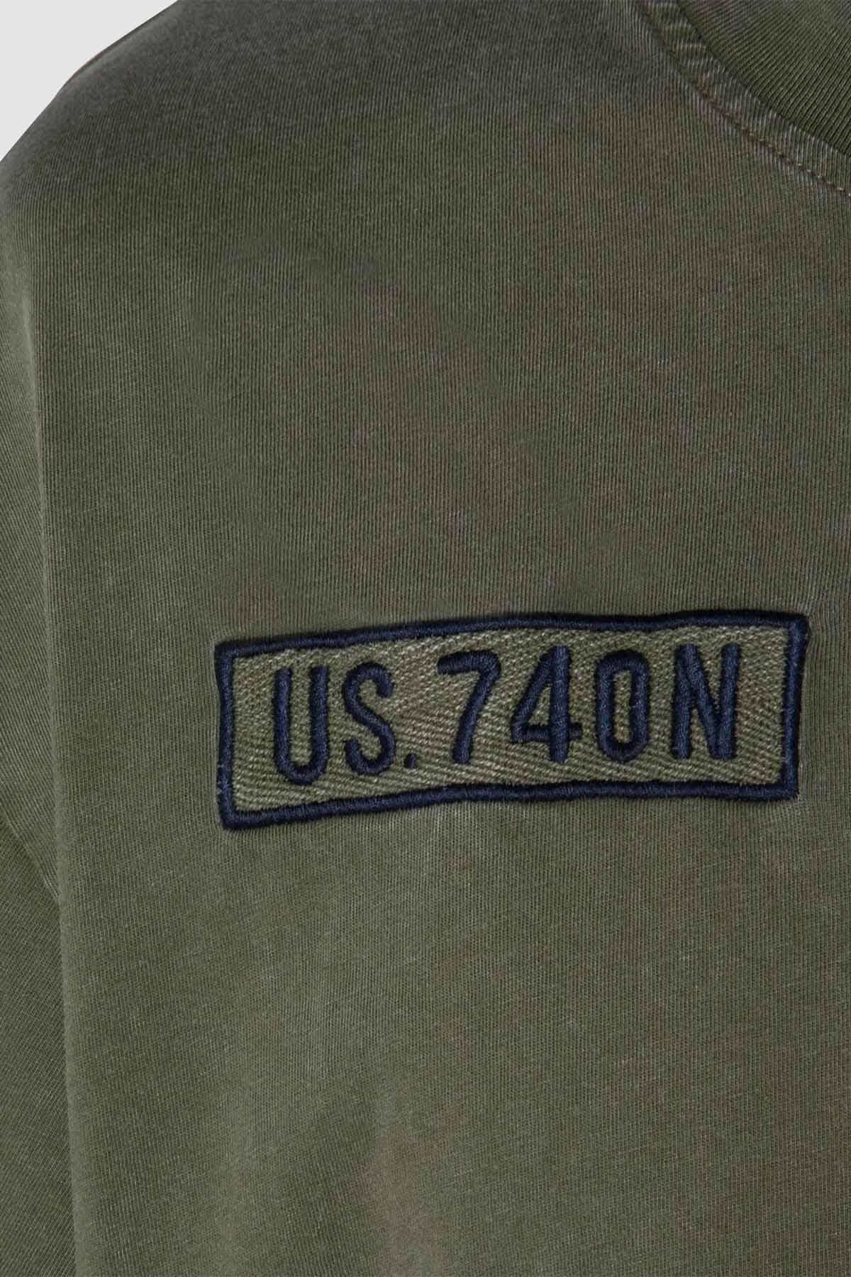 Army t-shirt with khaki badge, made of organic cotton - Image n°4
