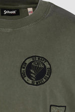 Army t-shirt with khaki badge, made of organic cotton - Image n°3