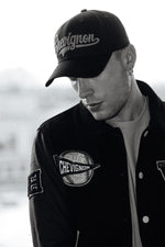 Navy blue baseball cap, 100% cotton, with yellow 3D embroidery - Image n°6