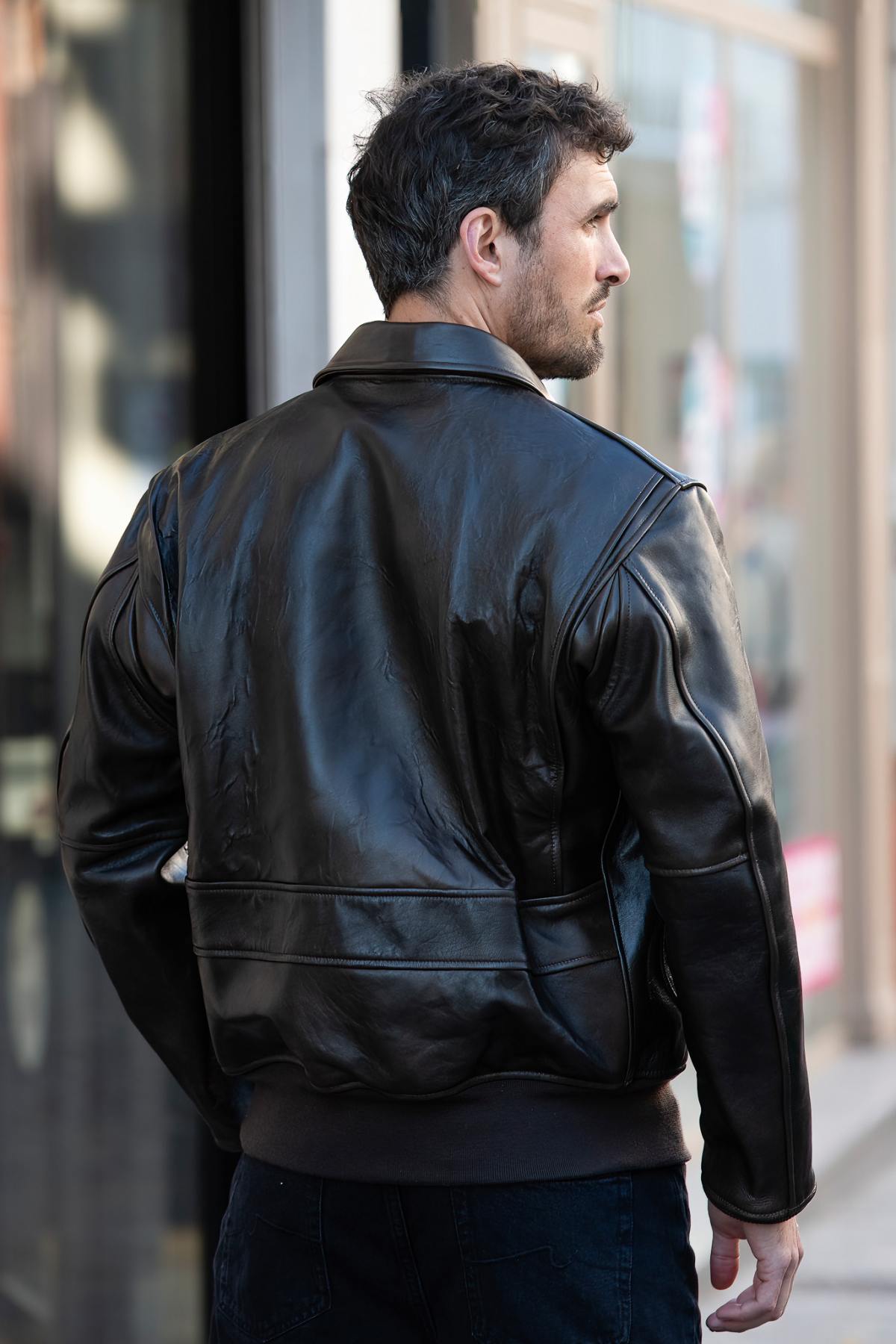 Vintage-style Mod Raiders leather aviator jacket - Image n°2