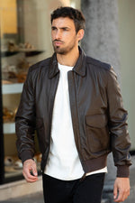 Classic brown pilot jacket - Image n°1