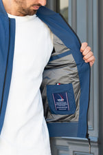 Ocean blue textile jacket with Patrouille de France patches - Image n°7