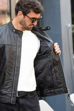 Schott's LCAIDAN BLACK: a lambskin biker jacket with minimalist lines. - Image n°5