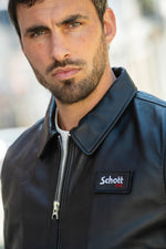 CWU black leather jacket with removable Velcro logo - Image n°4