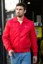 Bright red teddy jacket with embroidered shirt collar and Japanese inspiration - Image n°6
