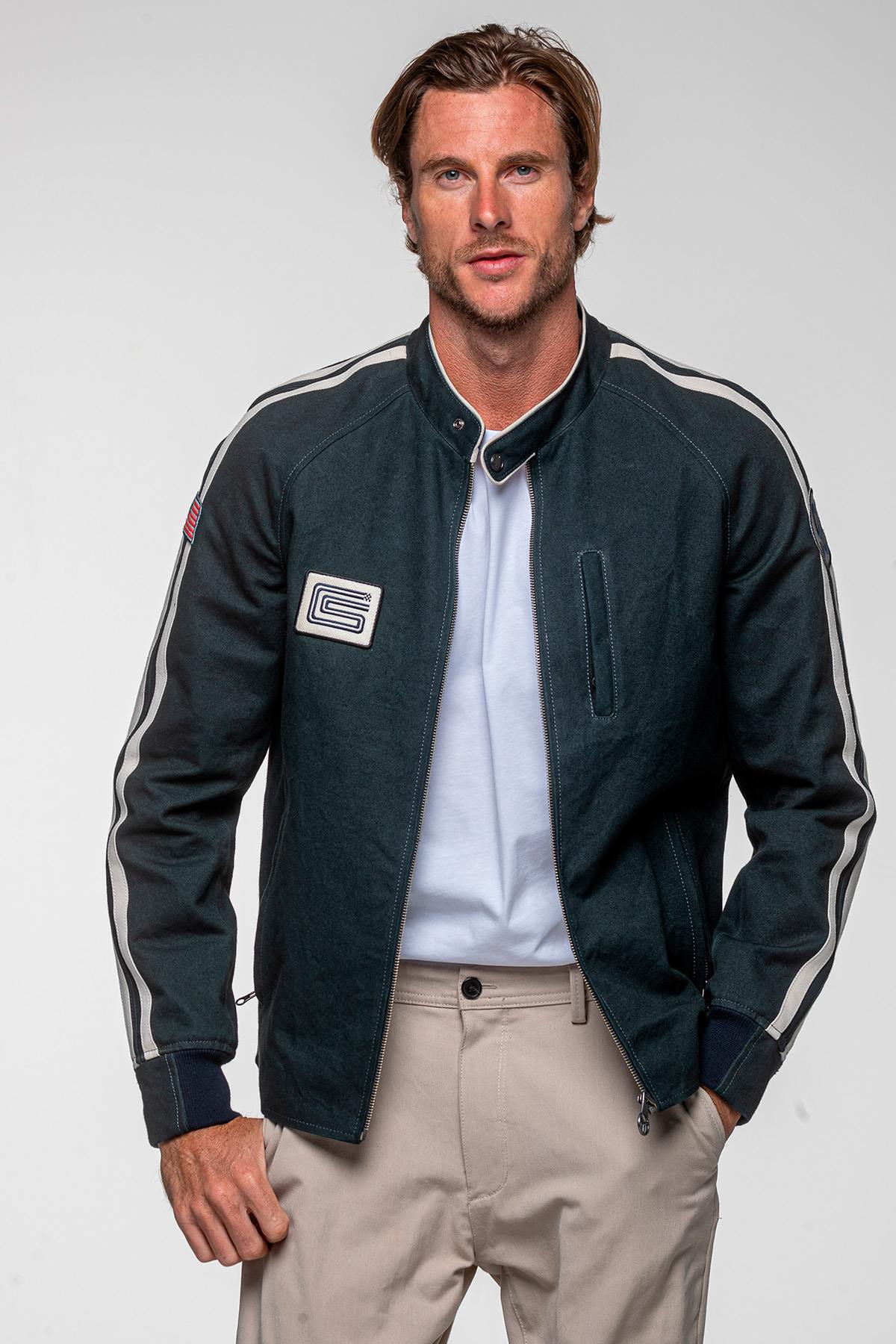 Shelby navy blue canvas jacket - Image n°6