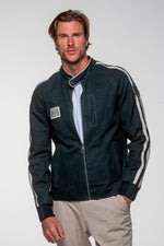 Shelby navy blue canvas jacket - Image n°3