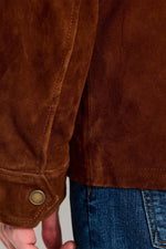Cognac suede leather multi-pocket jacket - Image n°9