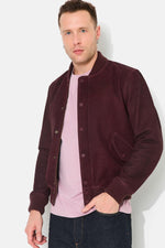 Teddy jacket in oiled nubuck, burgundy color - Image n°1