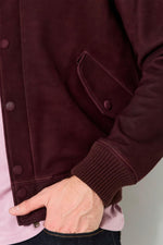 Teddy jacket in oiled nubuck, burgundy color - Image n°5