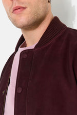 Teddy jacket in oiled nubuck, burgundy color - Image n°3