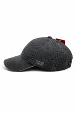 Grey cotton cap with flaming skull embroidery - Image n°2