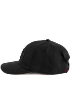 Black cap with black raised embroidery - Image n°3