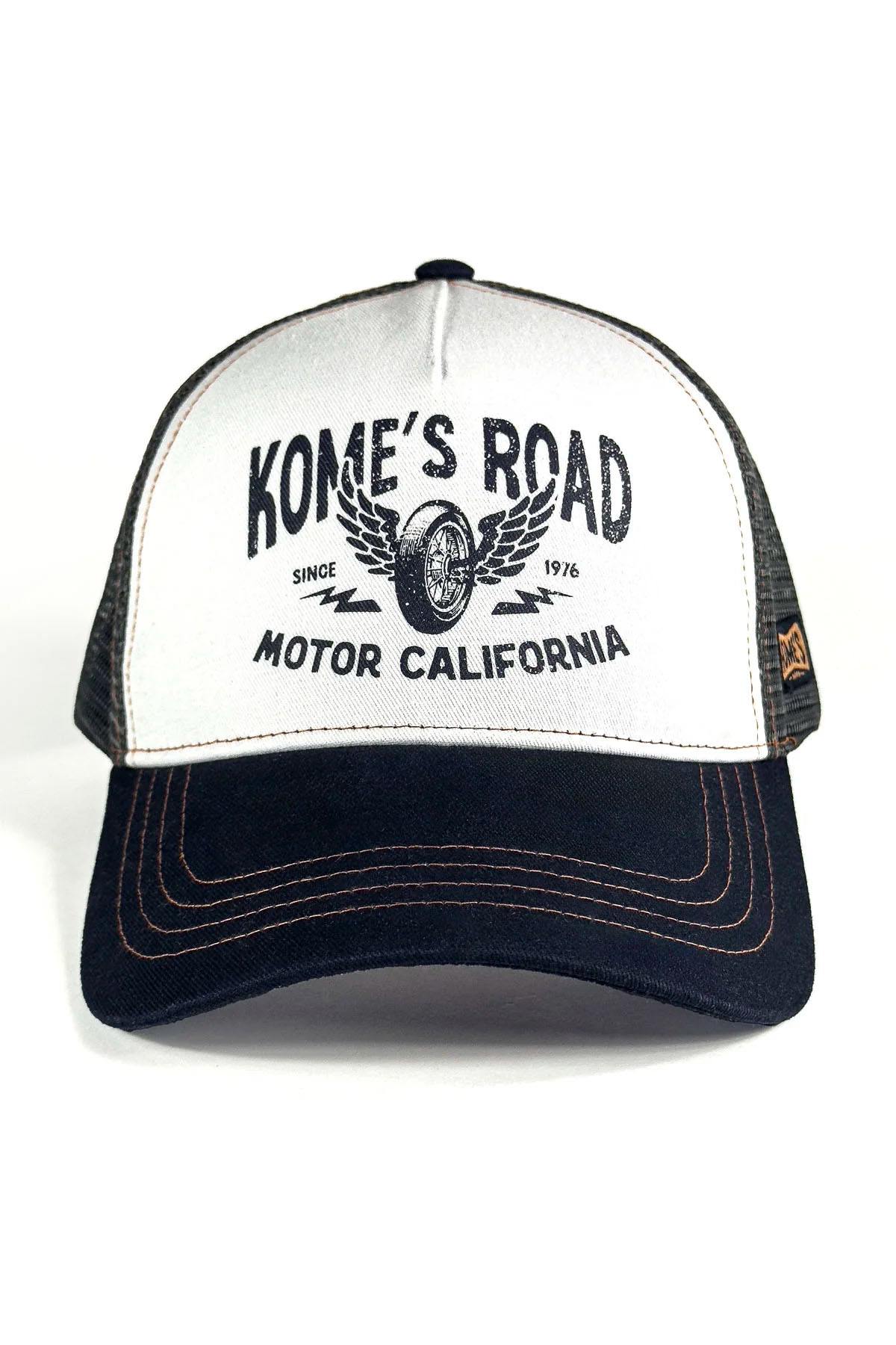 navy blue and white printed mesh cap - Image n°1