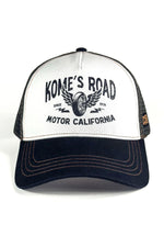 navy blue and white printed mesh cap - Image n°1