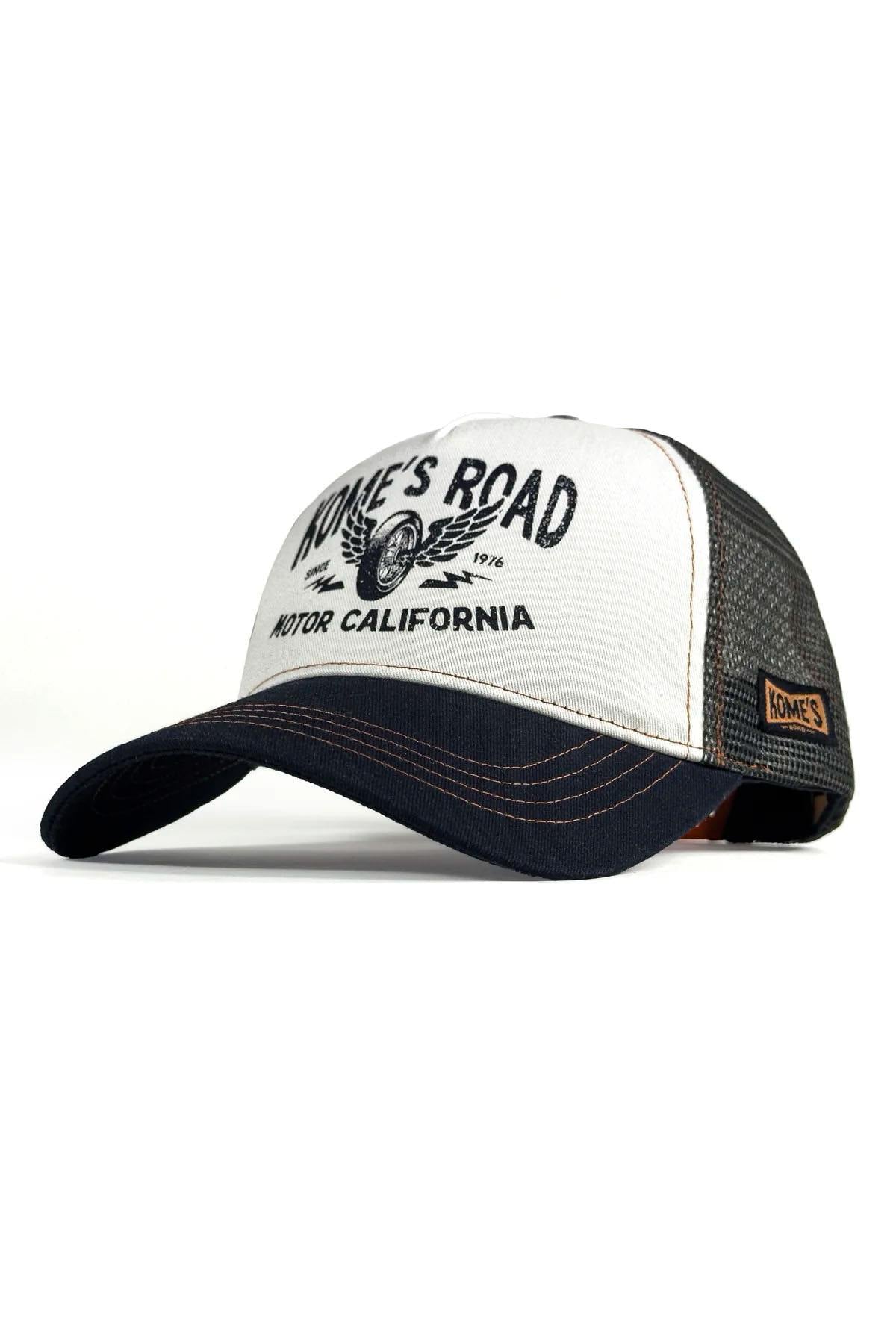 navy blue and white printed mesh cap - Image n°2