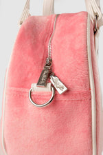 Pink and white handbag with faux fur patches - Image n°4