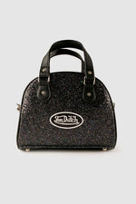 Black handbag with rhinestones and sequins - Image n°1