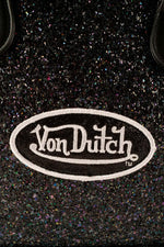 Black handbag with rhinestones and sequins - Image n°3
