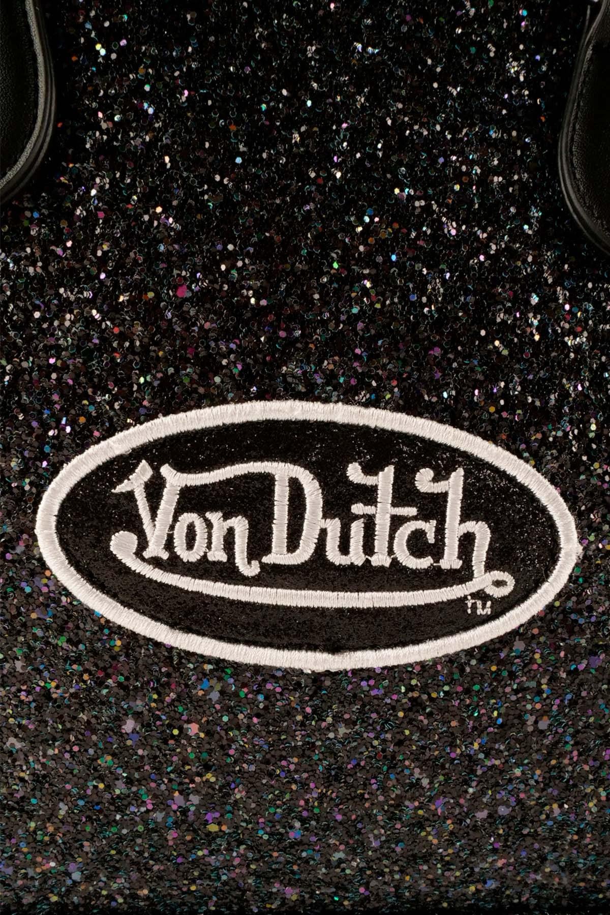 Black handbag with rhinestones and sequins - Image n°3