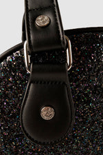 Black handbag with rhinestones and sequins - Image n°2