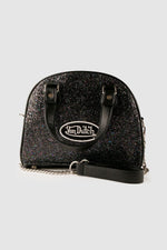 Black handbag with rhinestones and sequins - Image n°4