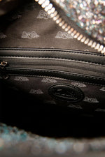 Black handbag with rhinestones and sequins - Image n°5