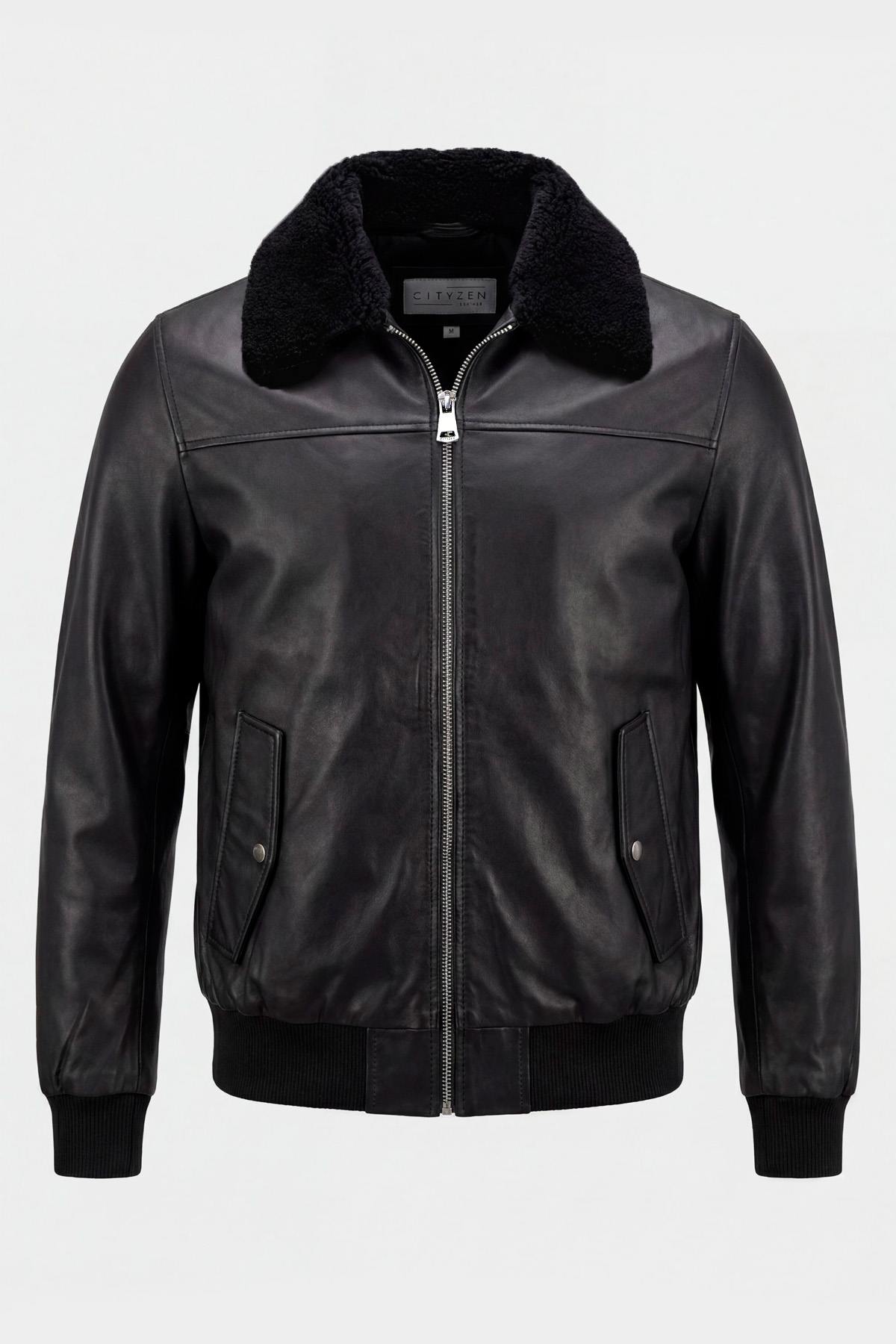 Versatile 3-in-1 black leather jacket - Image n°3