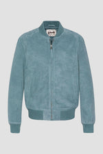 Sky blue suede teddy bear - Image n°1