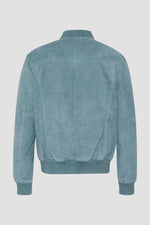 Sky blue suede teddy bear - Image n°2