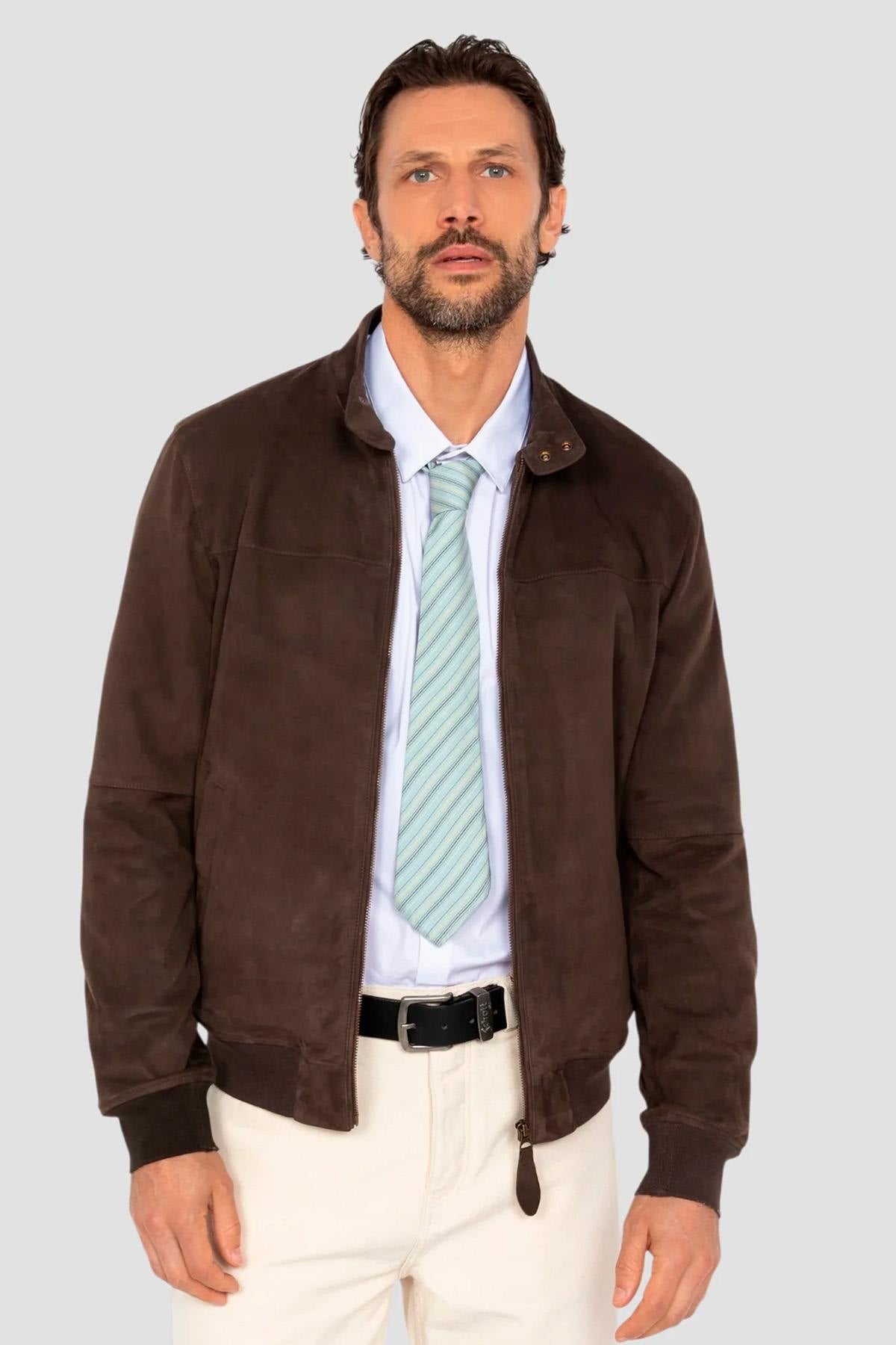 Stardust brown suede leather jacket - Image n°1