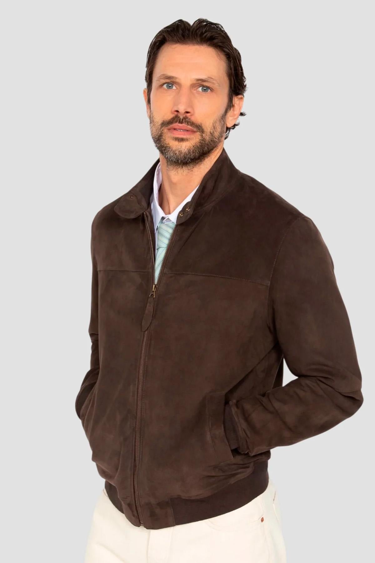 Stardust brown suede leather jacket - Image n°8