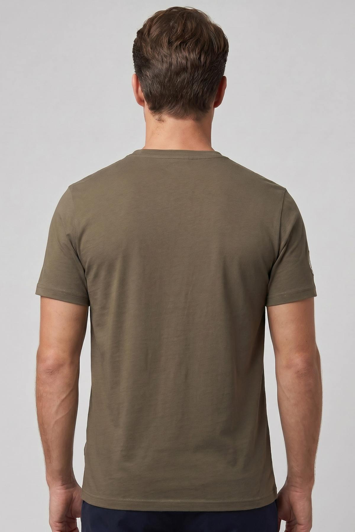 Khaki t-shirt with Patrouille de France illustration - Image n°2