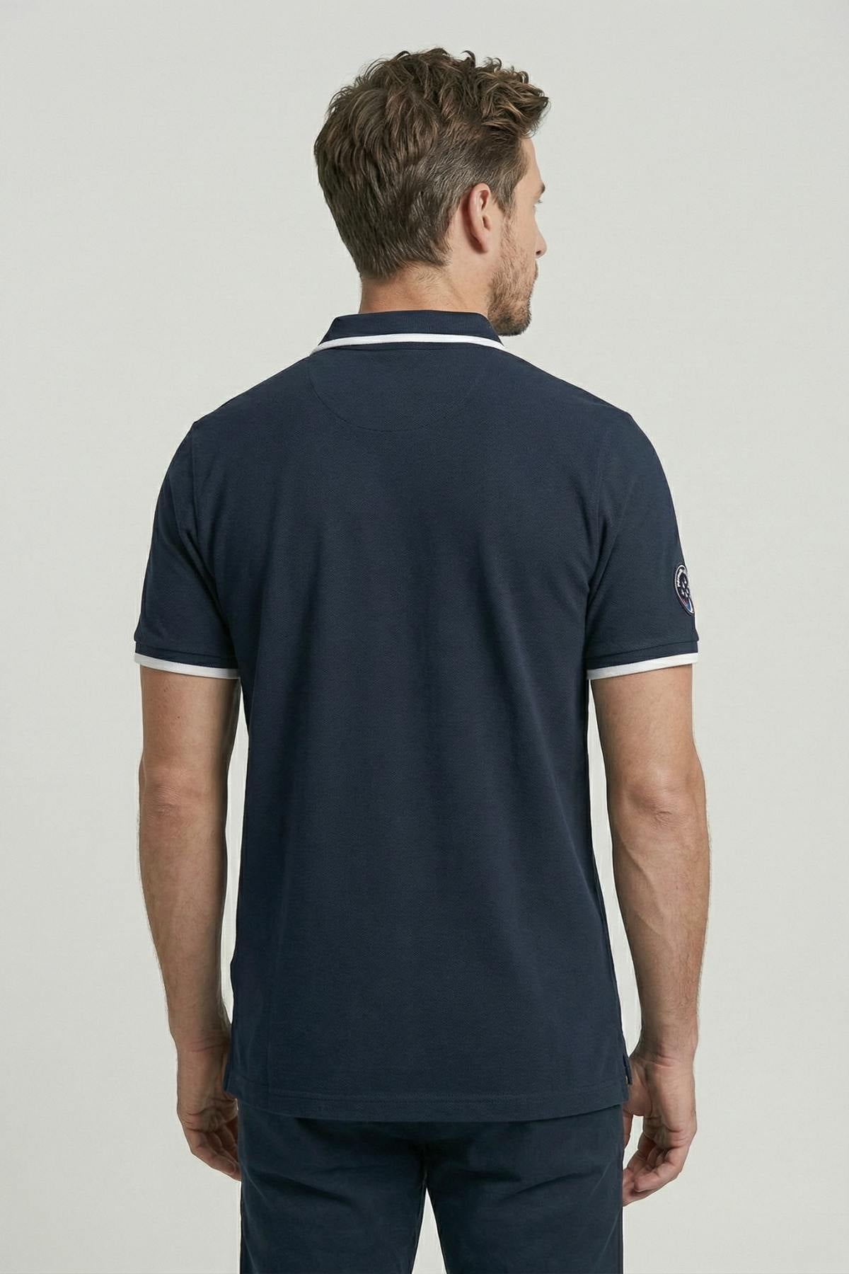 Navy blue polo shirt with white stripes of the PAF - Image n°2