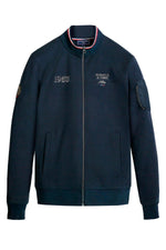 Navy blue Patrouille de France zip-up sweatshirt with high neck - Image n°3
