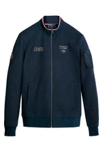 Navy blue Patrouille de France zip-up sweatshirt with high neck - Image n°3