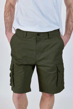 Khaki cotton Bermuda shorts - Image n°1