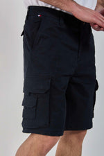 navy blue cotton Bermuda shorts - Image n°2
