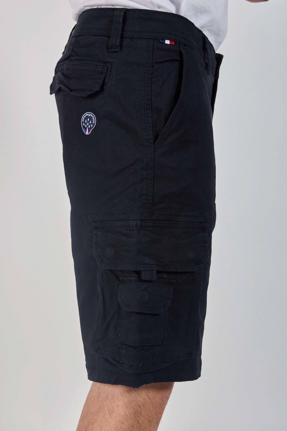 navy blue cotton Bermuda shorts - Image n°3