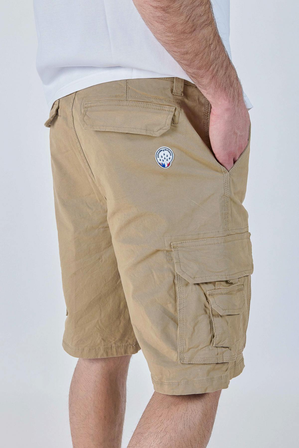 Sand-colored cotton Bermuda shorts - Image n°2
