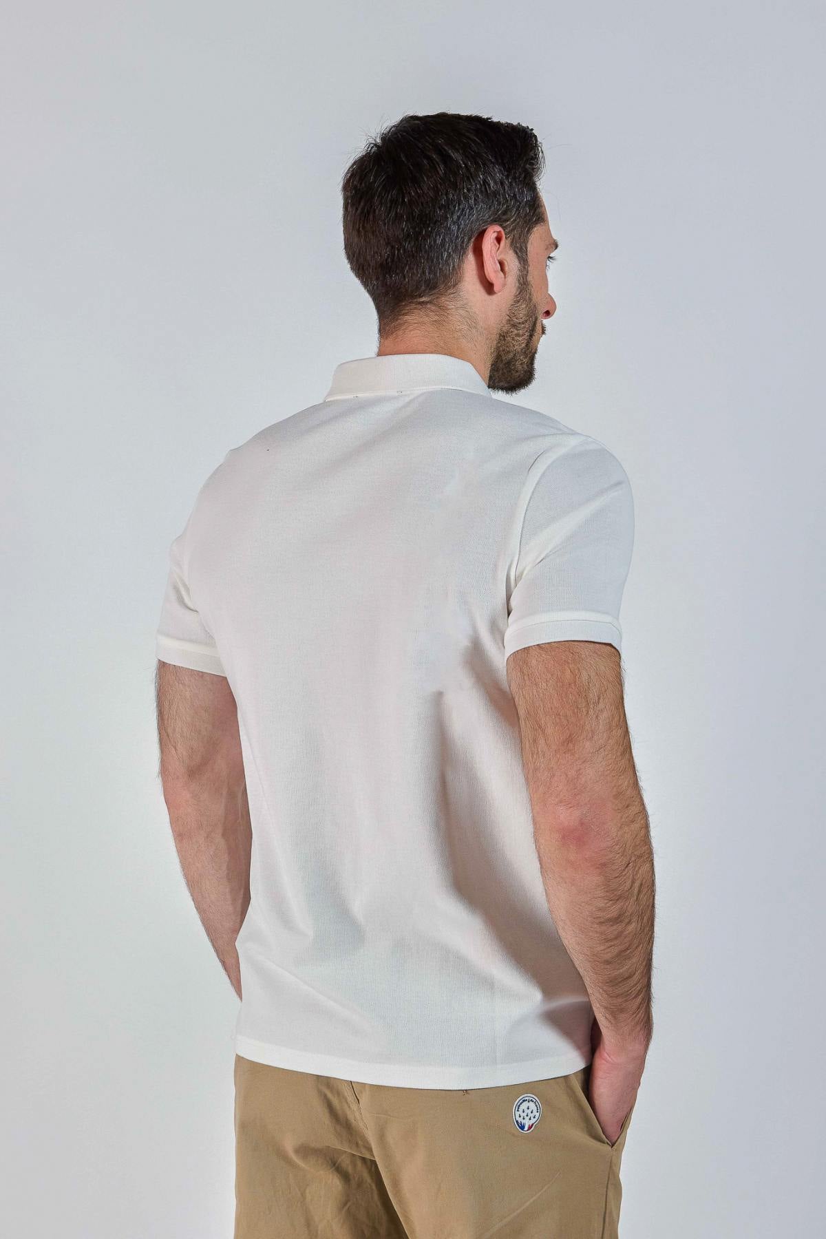White polo shirt with tone-on-tone logo - Image n°2
