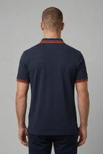 Men's navy blue polo shirt with logo - Image n°2