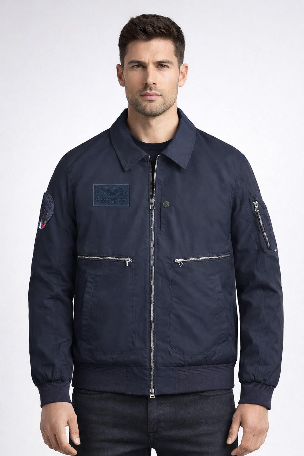 Navy blue shirt-collar jacket PAF - Image n°4