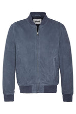 The LC300 INDIGO by Schott, blue suede goatskin leather and lightweight. - Image n°1