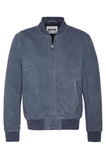 The LC300 INDIGO by Schott, blue suede goatskin leather and lightweight. - Image n°1