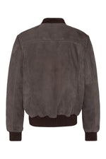 The LC300 TAUPE by Schott, brown suede goatskin leather and lightweight. - Image n°2