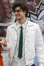 White teddy bear in embroidered polyester with a shirt collar - Image n°5
