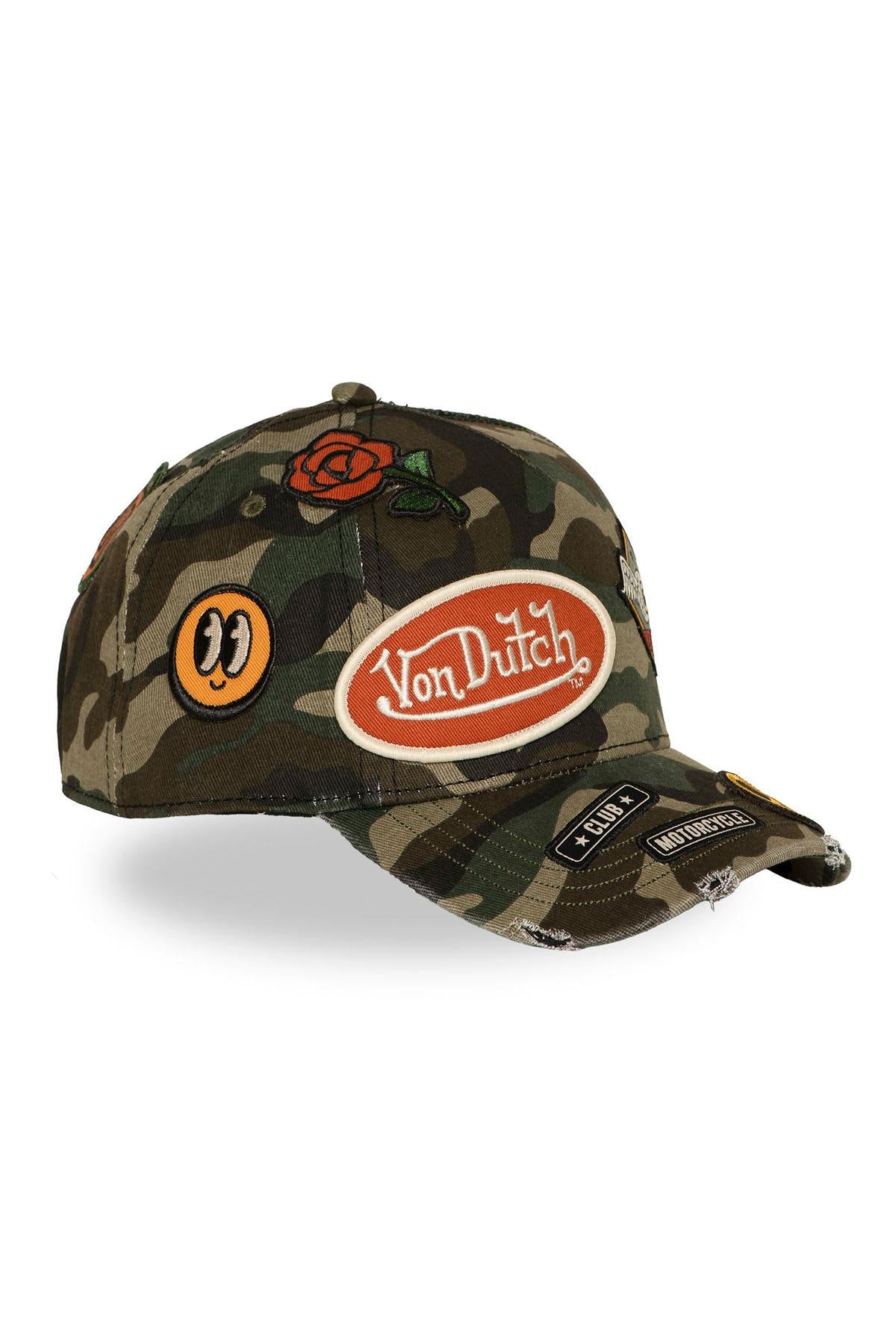 Cotton camo-print cap with badges - Image n°1