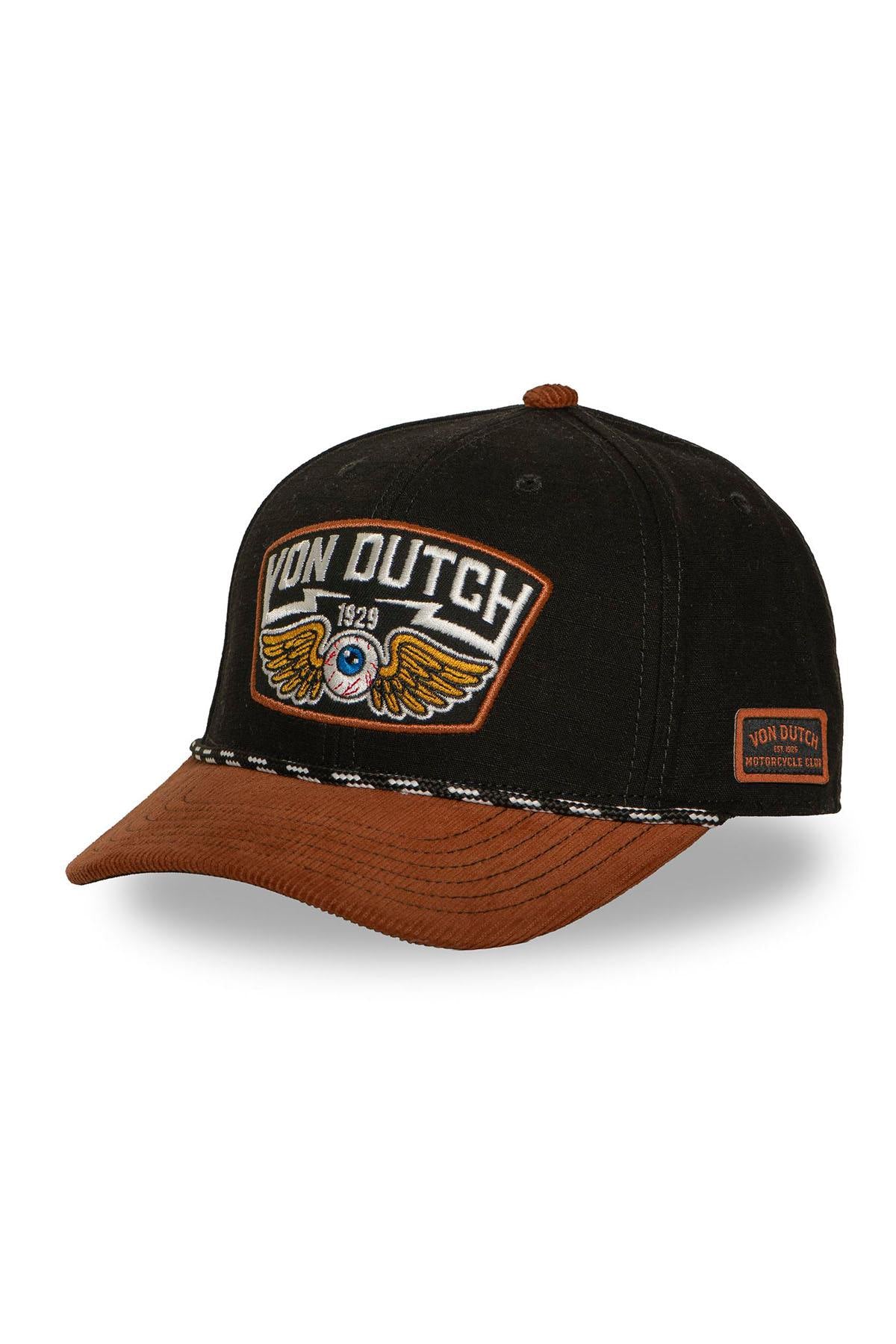 Black and orange cap with embroidered badge - Image n°5