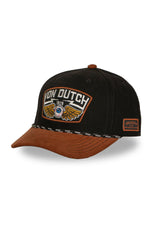 Black and orange cap with embroidered badge - Image n°5